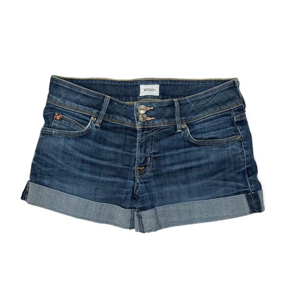 Hudson Croxley Mid Thigh Mid-Rise Cuffed Denim Shorts Stel size 24 - Picture 7 of 12